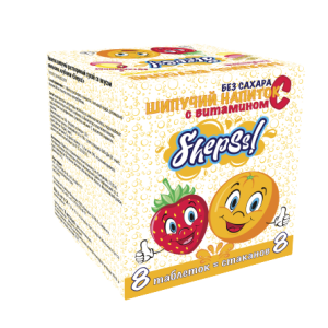 Шипучий напиток Shepss! Со вкусом апельсина и клубники