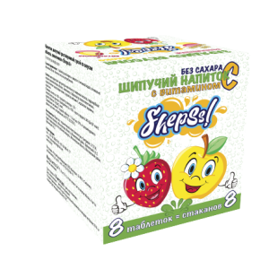 Шипучий напиток Shepss! Со вкусом яблока и земляники